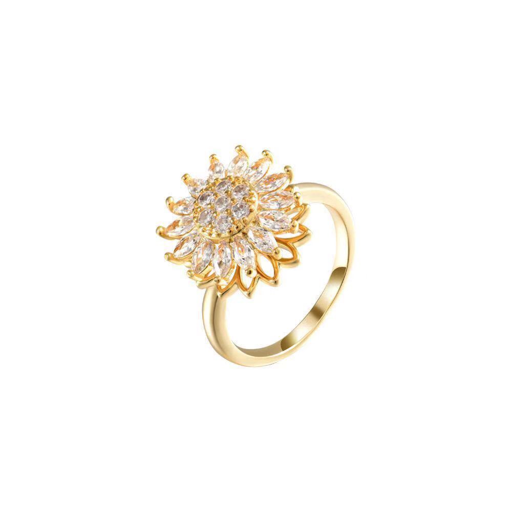 Sunflower Rotation Ring for Anxiety Relief – Everyday Joy Shopping